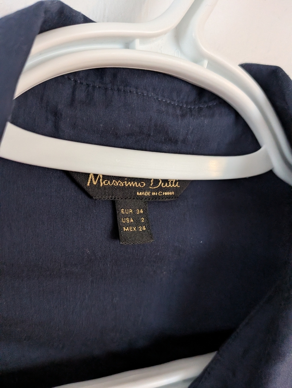 Massimo Dutti cotton Silk button down shirt navy blue size 2 xs - Picture 9 of 10